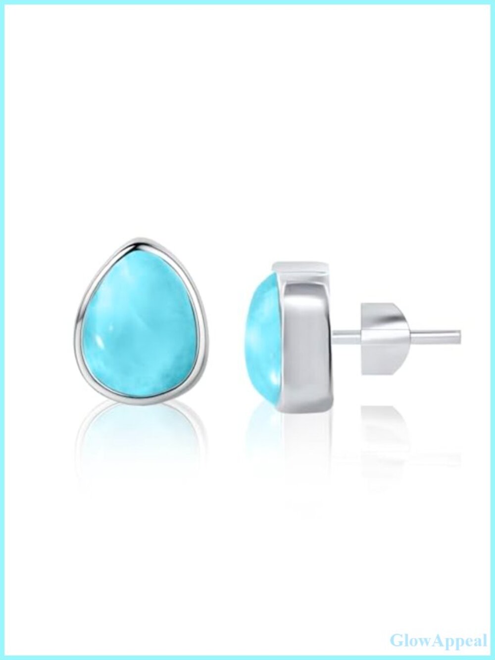 Sterling Silver Larimar Sleeper Earrings Handcrafted Drop Dangle
